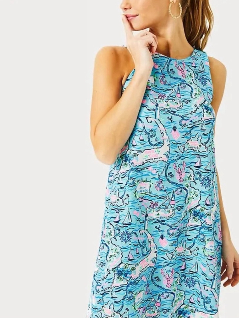 Lilly Pulitzer Cape Cod Kristen Swing Dress 100% Pima Cotton Size XL